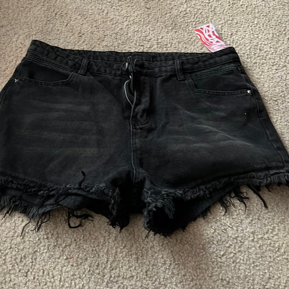 Black jean shorts